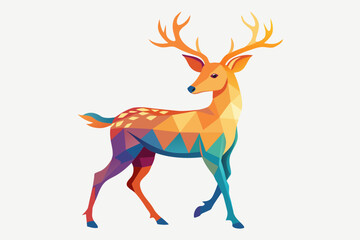  water-color-simple-deer-vector design.