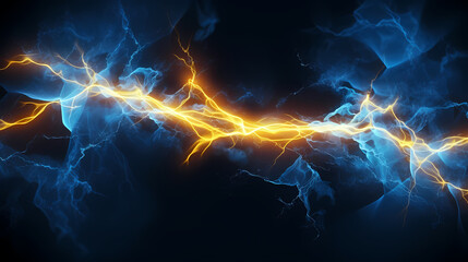 Wall Mural - Energy lightning collision powerful illustration explosion background