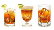 Elegant Collection of Classic Cocktails on Transparent Background