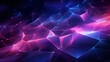 Neon glow purple low polygon, plexus illustration, hi-tech digital, cyberspace, innovation concept futuristic technology abstract background.