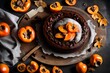 Persimmon and chocolate cake  