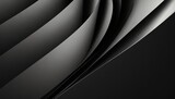 Fototapeta  - 3d style black background with geometric layers abstract dark futuristic wallpaper elegant glossy stripes backdrop geometrical template design for poster brochure presentation website