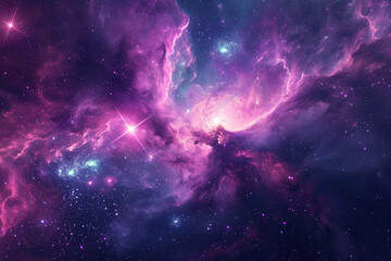 Wall Mural - blue and purple galaxy background