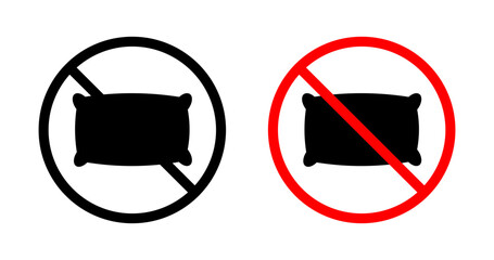 Wall Mural - No pillow sign. don't use pillow vector symbol. no sleep icon. sleep disorder sign.