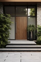 Aufkleber - Simplified yet stylish home entrance  AI generated illustration