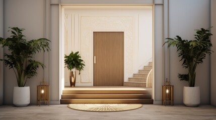 Poster - Simplified yet stylish home entrance AI generated illustration