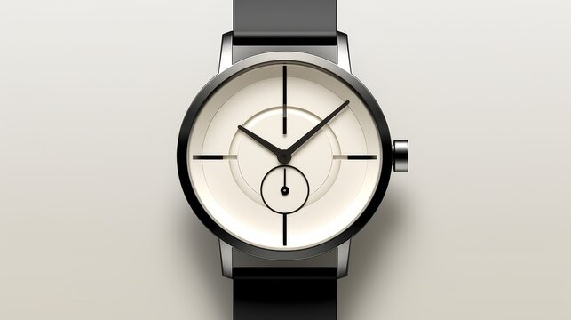 Simplified rendering of a contemporary watch design on a neutral background  AI generated illustration