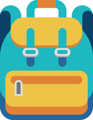 Wall Mural - School bag icon. Flat color backpack symbol