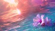 Różowy urodziwy kwiat spokojnie pływający na wodzie