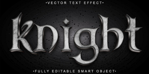 Sticker - Silver Knight Vector Fully Editable Smart Object Text Effect