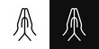 Respectful Hand Fold Icon. Namaste and Apology Symbol. Thank You Gesture Sign