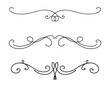 fancy design element pattern, paragraph underline divider vector set, wedding border or header doodle in fancy Victorian pattern. 