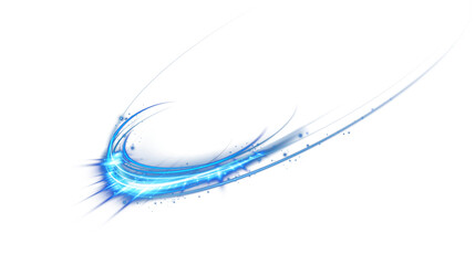 Wall Mural - abstract light lines of motion and speed with sparks of blue color. light everyday luminous effect. 