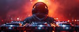 Fototapeta  - stop messing around midjourney, Image of a DJ in a setting of a nightclub, wearing branded hoodie, Wallpaper Pictures, Background Hd