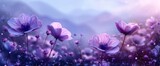 Fototapeta Kwiaty - watercolor background frame with empty middle digital photo of flowers in the style of purple , Wallpaper Pictures, Background Hd
