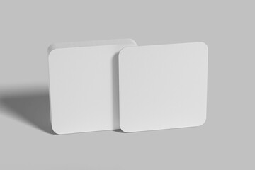 White square blank beer coasters isolated vector image   
