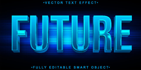 Poster - Dark Blue Future Vector Fully Editable Smart Object Text Effect