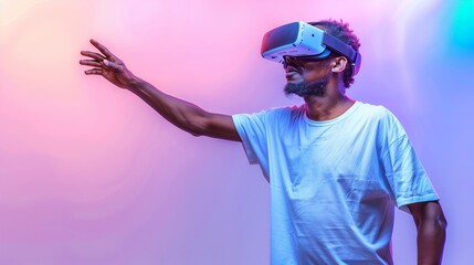 Poster - Man Wearing Virtual Reality Headset