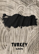 Europe - Country map & nation flag wallpaper - Turkey