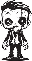 Sticker - Macabre Merriment Zombie Symbolism Creepy Cuteness Cartoon Zombie Logo