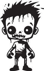 Wall Mural - Adorable Afterlife Cute Zombie Vector Icon Zesty Zombies Creepy Cartoon Emblem