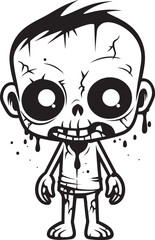Sticker - Macabre Merriment Zombie Symbolism Adorably Undead Cute Creepy Zombie Logo Design