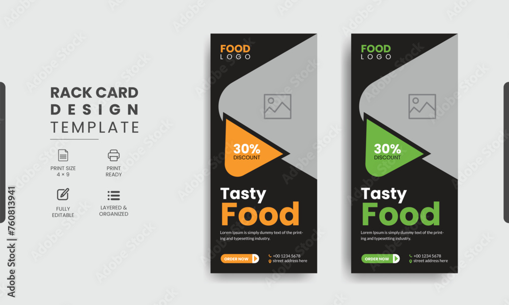 Fast food restaurant business marketing roll up or banner template ...