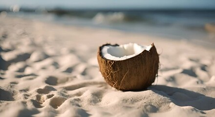 Sticker - Coconut on the beach.