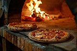 Fototapeta Do pokoju - napoli styled stone baked oven with a couple of pizzas
