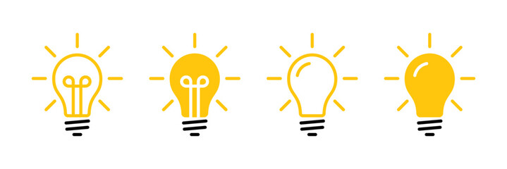 Wall Mural - Light bulb icon set