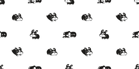 Wall Mural - dog seamless pattern french bulldog vector running sleeping puppy pet cartoon doodle gift wrapping paper tile background repeat wallpaper scarf isolated design