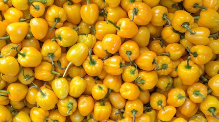 Wall Mural - Organic yellow bell pepper texture for food photography background in vibrant color