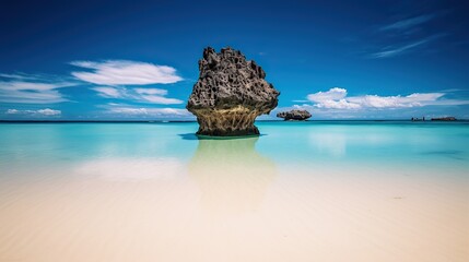 Sticker - Beautiful seascape with crystal clear water on tropical island