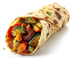 Wall Mural - Lavash ratatouille wrap with roasted vegetables