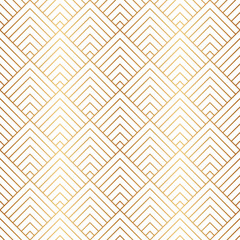 Poster - Art deco seamless pattern. Repeating line patern. Abstract diamond lattice. Gold triangle background. Repeating geometric rhomb graphic. Repeat reticulated egypt design for prints. Vector illustration