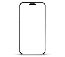 Aufkleber - 3D realistic high quality smartphone mockup with isolated background. Smart phone mockup collection. Device front view. 3D mobile phone with shadow on white background.