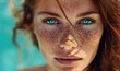 girl face freckles close-up portrait