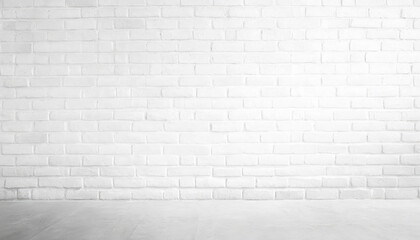 Fototapete - A brick wall with a large empty space in the middle. The wall is white and has a rough texture