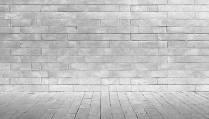 Fototapete - A brick wall with a large empty space in the middle. The wall is white and has a rough texture