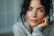 © Andrii Zastrozhnov - The brunette with blue eyes in her portrait radiates beauty, wisdom and elegance.