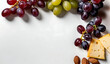 Elegant Cheese and Fruit Platter - central part of the image is empty, providing ample negative space for potential text or other elements to be added