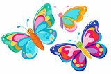 Fototapeta Motyle -  butterfly stickers for kids, vector art illustration