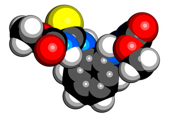 Thiophanate-methyl fungicide molecule.