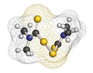 Canvas Print - Thiram pesticide molecule.