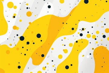 Wall Mural - Fluid Yellow Lines and Dots Abstract Background