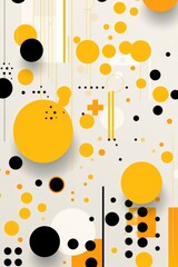 Wall Mural - Fluid Yellow Lines and Dots Abstract Background