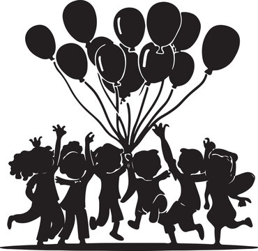 Children's day Silhouette vector