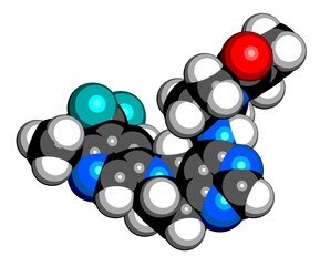 Canvas Print - Leniolisib drug molecule.