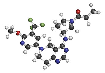 Canvas Print - Leniolisib drug molecule.