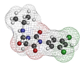 Canvas Print - Iprodione fungicide molecule.